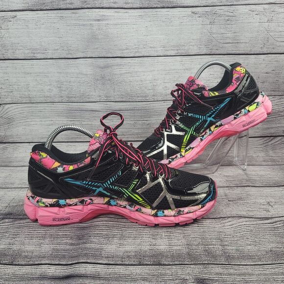 ASICS Gel Kayano 21 Black Multi Running Shoe T4H7Q Womens 9 US - Picture 2 of 8